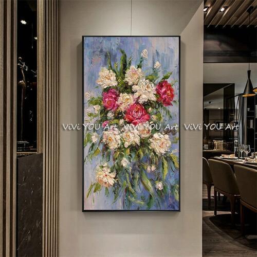 Top aritist 100% Hand Painted Oil Painting Modern landscape Oil Painting Knife Flower tree painting wall Picture Home Decoration