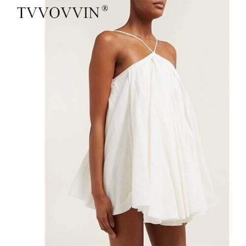 TVVOVVIN 2020 New Summer Fashion Women Clothes Long Leg Series A-lne Backless White Sexy Bandage Mini Dress Female Vestido M3ME