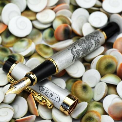 Jinhao Unique Vintage Fountain Pen Medium Nib, Descendants of The Dragon, Gray Color Writing Collection Office School Supplies