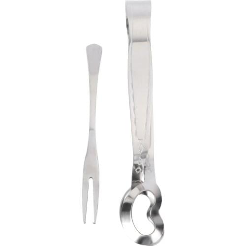 2pcs Stainless Steel Food Clip Escargot Fork Clip Snail Tong Utensils Tableware for Home Restaurant Hotel Fork and Clip A50