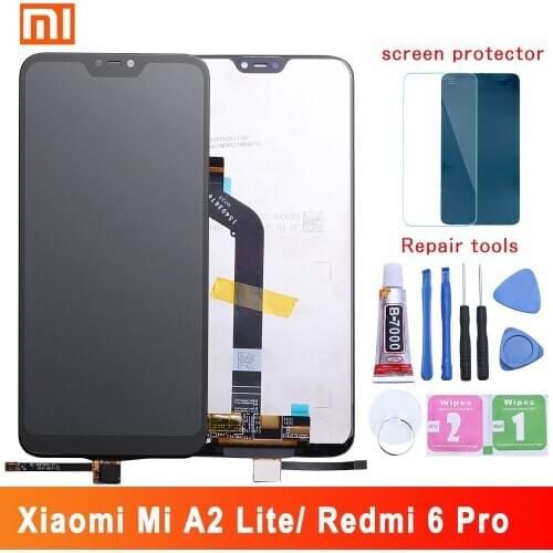 5.84" AAA Quality IPS LCD+Frame For Xiaomi Mi A2 Lite LCD Display Screen Replacement For Redmi 6 Pro LCD 2280*1080 Resolution