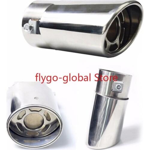 1pcs Chrome Trim Modified Car Liner Pipe Stainless Steel Car Exhaust Muffler Tip Pipe Exhaust System