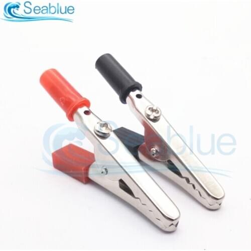 10Pcs/lot 50mm Plastic Handle Test Probe Metal Alligator Clips Connector Connect Socket Plug For Battery