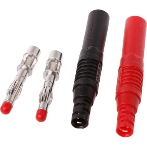 10 Pcs Straight Insulated Safety 4mm Male Banana Plug Wire Solder DIY Connectors