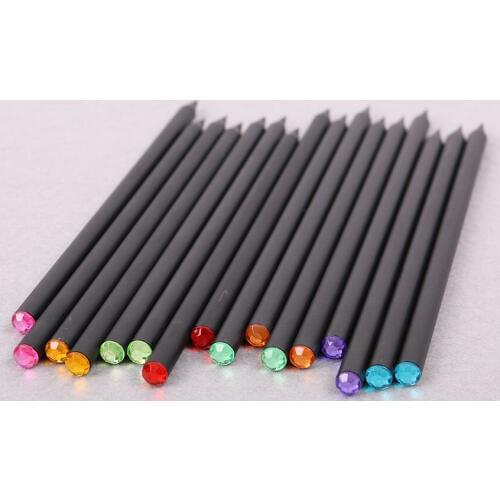 12Pcs/Set Kawaii Diamond Color HB Standard Pencil Wood Writing Pencils Pen For School Office Stationery Sketch Drawing Supplies