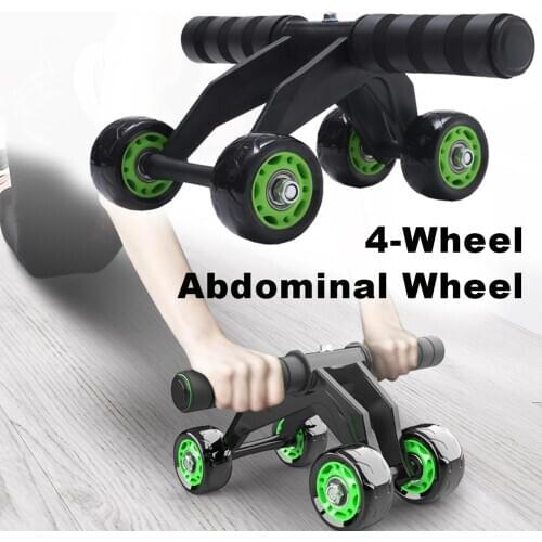 4 Wheel Abdominal Wheel Bearing Silent Roller Abdominal Wheel Exercise Abdominal Muscle Trainer Home Indoor Office Fitness