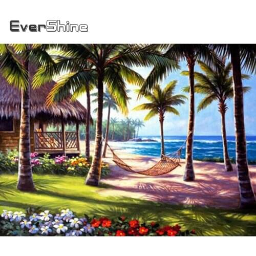 Evershine Diamond Embroidery Landscape Seaside Full Display Diamond Painting Cross Stitch Diamond Mosaic Scenery Home Decoration
