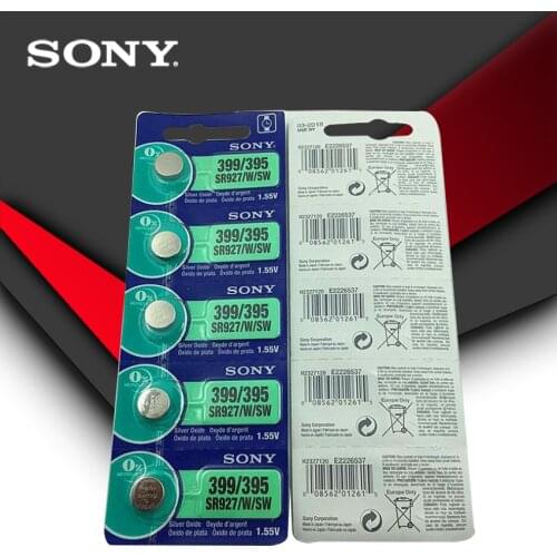 10pc Sony 100% Original 395 SR927SW 399 SR927W LR927 AG7 1.55V Watch Battery SR927SW 395 Button Coin Cell MADE IN JAPAN