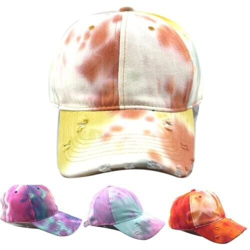 Unisex Stylish Tie Dye Anti UV Breathable Outdoor Sports Cotton Hat Baseball Cap Cap Spring Summer Hat Cotton Baseball Cap hat
