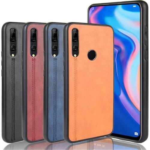 For Huawei Honor 9X Case Luxury Calfskin PU Leather lines Hard Back Cover Case For Huawei Honor 9X Premium Honor9X Phone Case