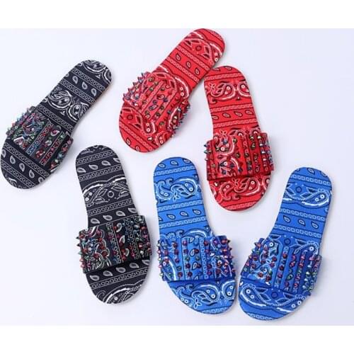 Slippers Ladies Flower Bandana Ladies Sandals Ladies Household Sandals Ladies Summer Footwear New Fabric 2021