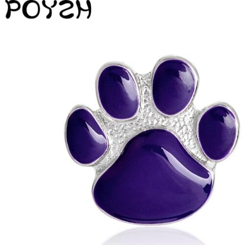 Purple cat paw print Enamel Brooch Cute animals Claw Badge cattery Protection Association Jewelry gifts children Lapel Pin