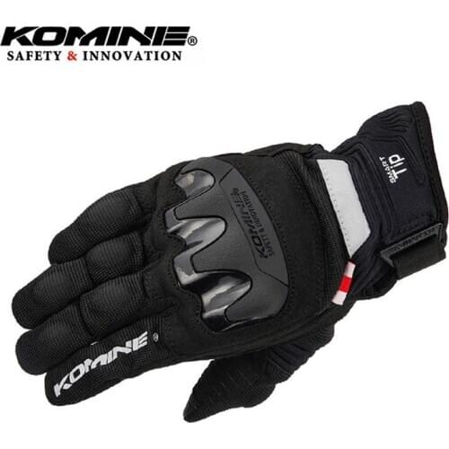 KOMINE GK-220 motorcycle protective net gloves touch screen reflective breathable gloves 3D mesh panel conductive leather gloves