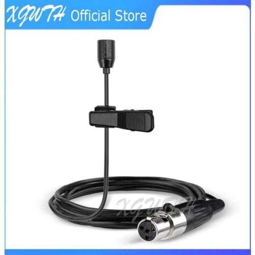 Black Tie Clip Lapel Microphone Condenser Lavalier Mic Mike for Shure Audio Technica Sennheiser MiPro AKG Samson Wireless System