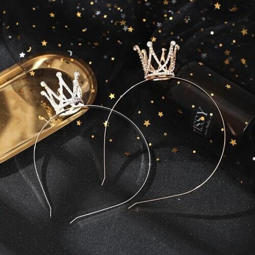 Korea Bridal Princess Crown Hairband Wedding Tiaras Hair Jewelry Rhinestone Headband Girls Children Tiara Hair Accessories