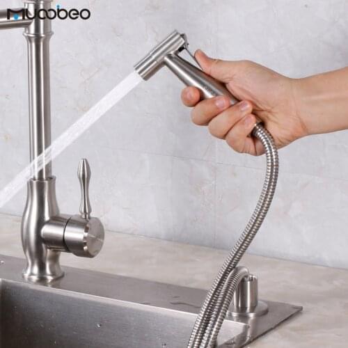 Kitchen Bidet Faucet 304 Stainless Steel Bidet Sprayer Set Pull Out Toilet Spray Gun