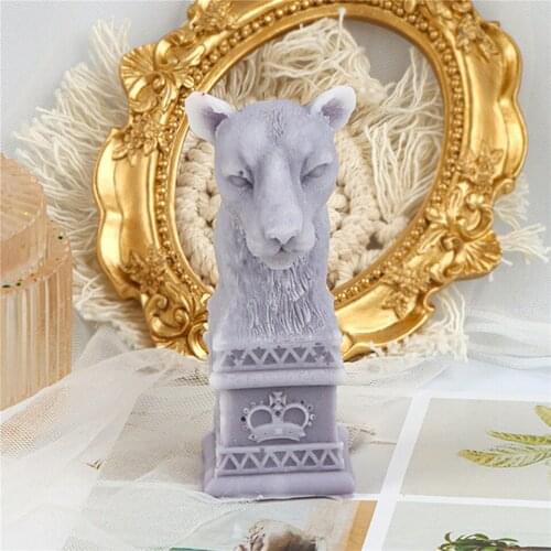 Lion Silicone Candle Soap Molds Lionesses Animal Simulation Mould Aroma Plaster Resin Fondant Baking Chocolate Polymer Clay