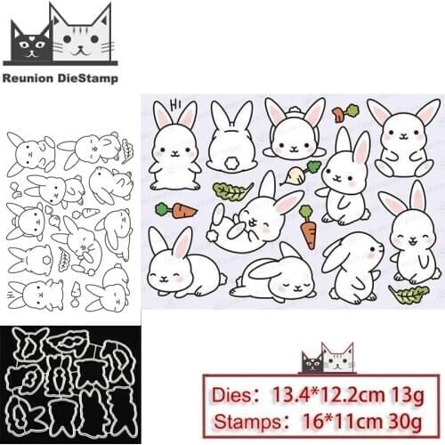 Reunion Rabbit Metal Cutting Dies and Stamps for DIY Scrapbooking Photo Album Decorative Embossing DIY Paper Cards New Dies 2020