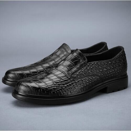 Mens Brogue Oxford Wingtip Mocassin Dress Business Driving Crocodile Slip On Shoes British Styles Plus Size 38-49