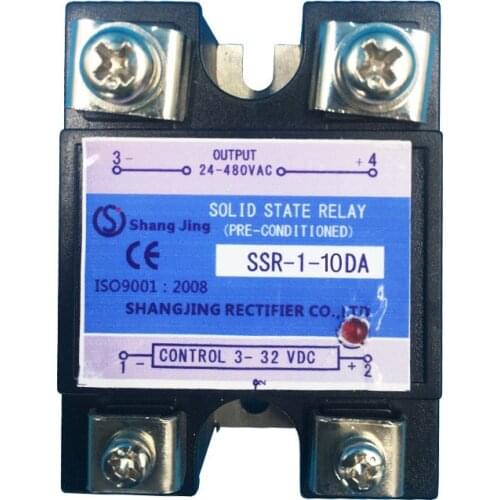 Newly best solid state relay 10A solid state relay 220V ssr module single phase DC control AC input 3~32VDC output 35~480VAC