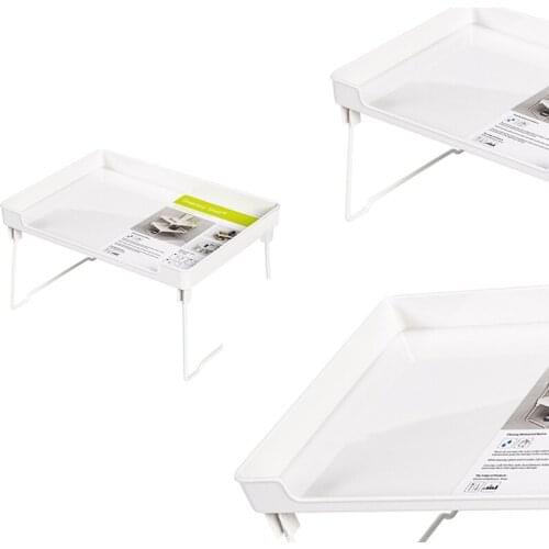 Kitchen Cabinet and Counter Shelf Organizer, Clear Stackable Storage Shelves for Kitchen Bathroom Bedroom Vanity