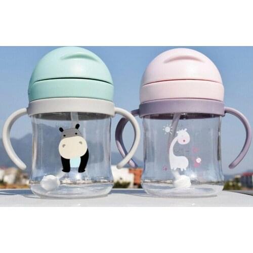 Feeding Kids Toddler Newborn Sippy Cup 250ML Baby Drink Children Bottles Infant Drinking Plastic Silicone Cup Water Leakpro J6R0