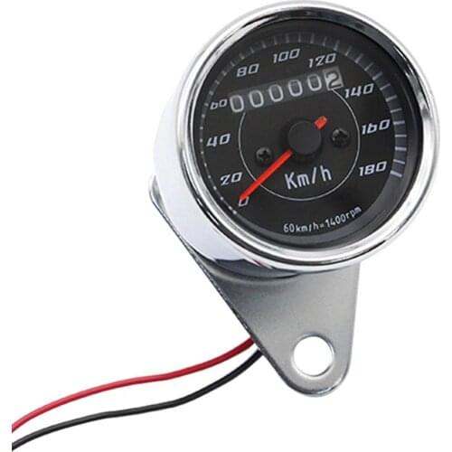 Durable Motorcycle Odometer Wear-resistant LED Backlight Retro Motorcycle Odometer Speedometer 0-180km/h DC 12V Universal