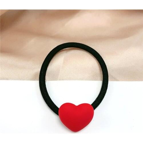 Simple High Elastic Black Rubber Bands For Womens Red Geometric Elastic Hair Bands For Girls Hair Accessories Bracelets