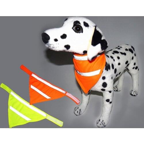 S M L Reflective Dog Saliva Towel Fluorescent Pet Triangular Bandana Velcro Luminous Dog Collar For Chihuahua Teddy Cat Dog Bibs