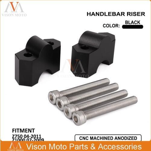 Aluminum Alloy HandleBar Height Riser Handle Bar Mount Clamp For Kawasaki Z750 Z 750 2004-2011 Z1000 Z 1000 2007 2008 2009