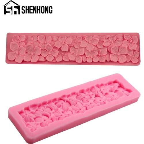SHENHONG Flower Silicone Fondant Cake Mold Four Leaf Clover Pastry Dessert Decorating Mould Sugarcraft Paste Resin Baking Tool