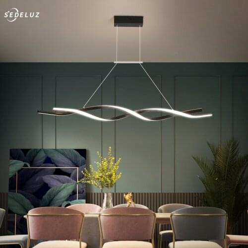 Modern Pendant Lights for Art Deco Kitchen Living Room Lamp, Black White Lustre Pendente Chandeliers with Home Lighting SEDELUZ