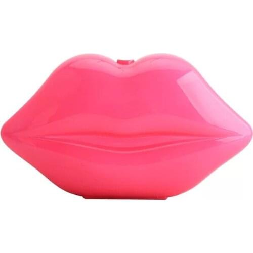 Trend personality red lips fashion messenger bag acrylic dinner party ladies shoulder bag clutch bag