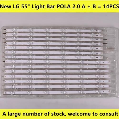 14PCS/Set LED strip For LG innotek Pola2.0 55" 55LA6200-CN -CN 55LA6200-CN 55LN575S-ZE 55LN5758-ZE 55LN570V-ZE