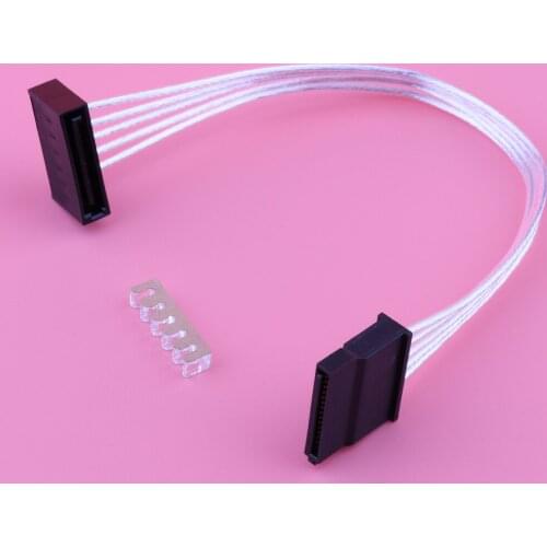 5 Pieces 20cm SATA Male to Female Power Supply Extension Cable Wire for PC Computer SSD/HDD