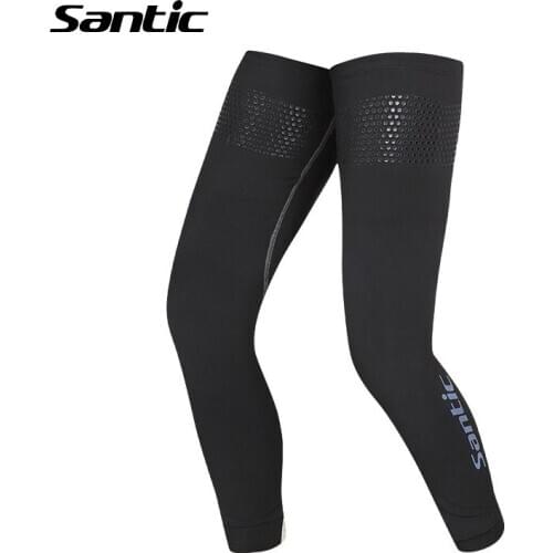 Santic Cycling Leg Warmers Breathable Elastic Running Hiking Cycle Leg Cover Compression Sleeve Bike Men Women Legwarmers