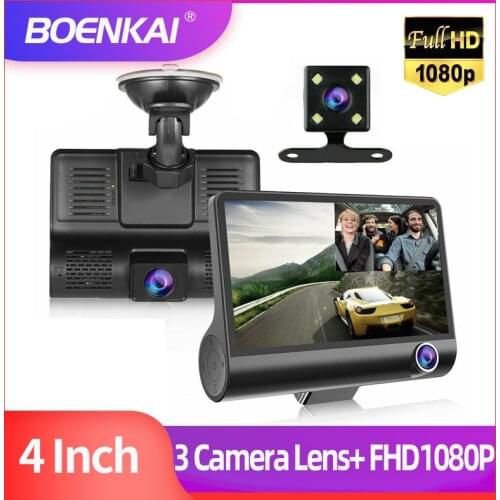 Three Ways Small Dashboard Camera Car DVR 3 Lens Video Recorder Cam Dash Cam G-sensor 1080P Full HD Car Black Box