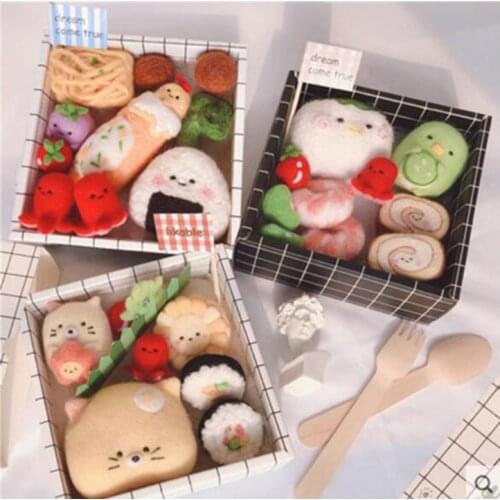 Japanese Japanese cute lunch box wool needlepoint kit wool felt needle felting keychain craft needlecraft DIY handmade