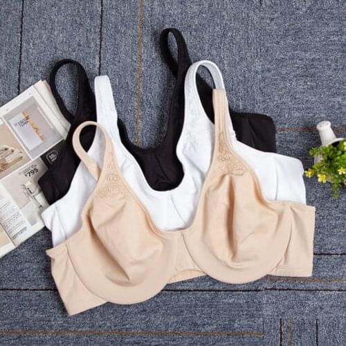 Womens Plus Size Solid Minimizer Bra Full Coverage Non Padded Underwire Female Unlined Lingerie 36 38 40 42 44 46 C D DD DDD G