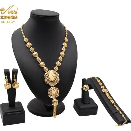 ANIID Nigeria Jewelry Sets For Women Wedding Bracelets Ethiopian 24K Gold African Jewelry Bridal Dubai Luxury Nigerian Turkish