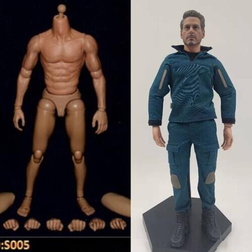 1/6 Scale S005 Male Man Boy Body Figure Military Chest Muscular Similar to TTM19 Wolverine 12" Soldiers Action Figure Head Toys