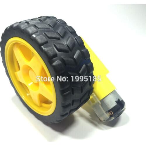 1set Intelligent Barrow Load Chassis Robot Tyre + DC Gear Motor Set Wheel Wheels Motor Smart Car Chassis Kit 70g