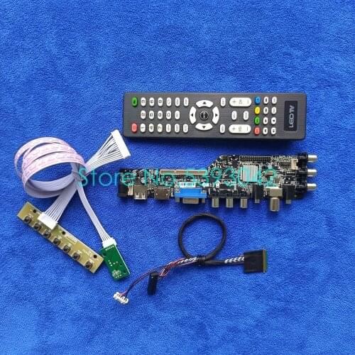 1366*768 LVDS Fit B140XTN01/B140XTN02/B140XTN03/B140XTN06 screen control card kit USB+VGA+AV 40 Pin 3663 DVB digital signal