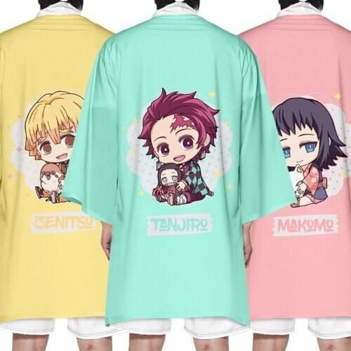 2020 Demon Slayer 3D Print Harajuku Anime Cosplay Women/Men Fashion Summer Casual Lengthen Streetwear Clothes