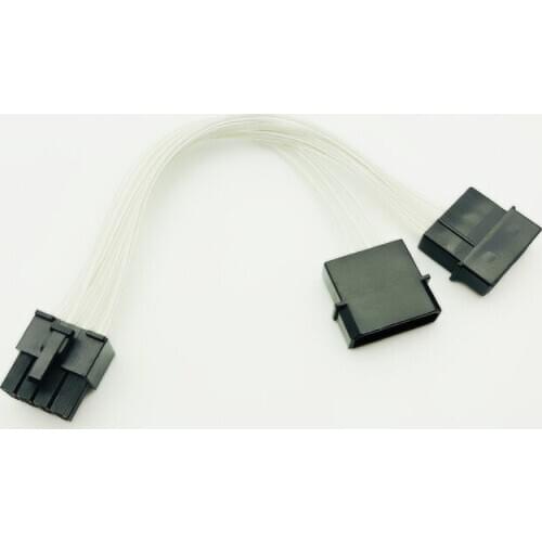 5PCS 18cm Dual 4Pin to 8Pin (6+2) Graphic Card Power Cable 4P to 8P Graphic Card Cable Supply Dual D port to 8pin for BTC Mining