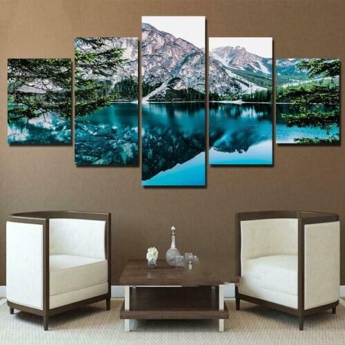 Beautiful mountain forest tree lake 5 pieces Full Diamond Painting cross stitch kits art diamond embroidery 3D paint N990
