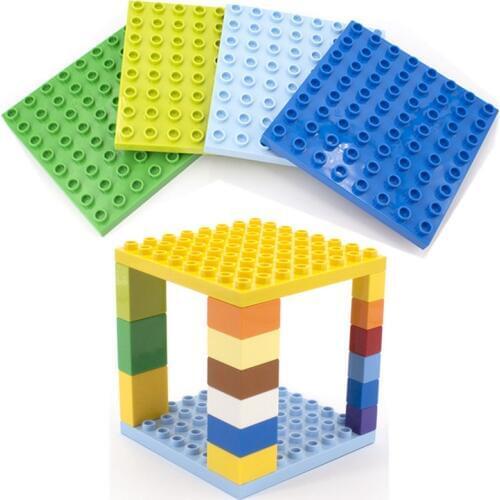 8*8 Dots Big Building Bricks Base Plate Toy Gift Hollow Duplo Blocks Baseplate for Kids Toys 12.8*12.8 cm Double Sides