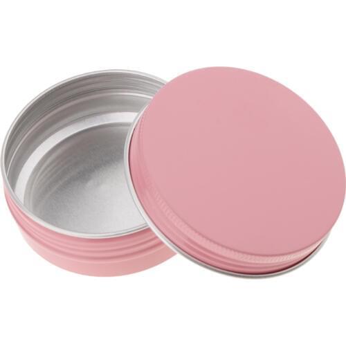 8 Pack Pink Aluminum Tin Jars 60ml Metal Cosmetic Pot Cream Sample Food Containers Screw Cap for Sundries Spices Candy Tea 60ml
