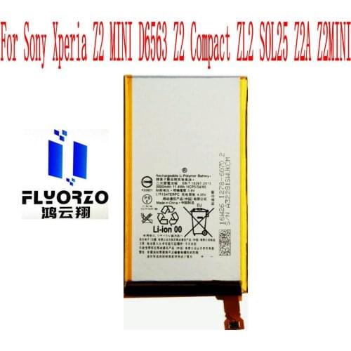 100% Brand new High Quality 3000mAh LIS1547ERPC Battery For Sony Xperia Z2 MINI D6563 Z2 Compact ZL2 SOL25 Z2A Z2MI Mobile Phone