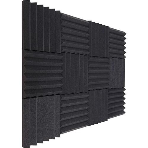 12 Pcs Acoustic Foam Board,Sound Insulation Foam Board,Wedge Acoustic Wall Panels Tiles Studio Foam,5X 30X 30 cm